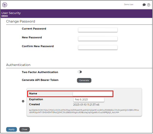 Password Authentication with Bearer Token